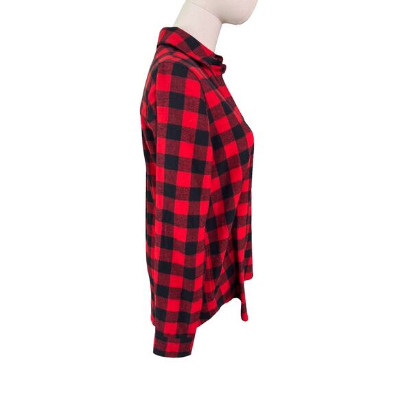 Madewell Red Black Buffalo Plaid Flannel Tunic Shirt 100% Cotton NWT Women's XS - Picture 5 of 6